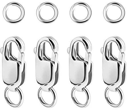 AIEX Bracelet Clasp, 4pcs Silver Jewelry Bracelet Connectors with Jump Rings Bracelet Connectors Jewelry Making Clasps for Bracelet Making Jewelry Accessories (13mm/0.5'') (B24050)