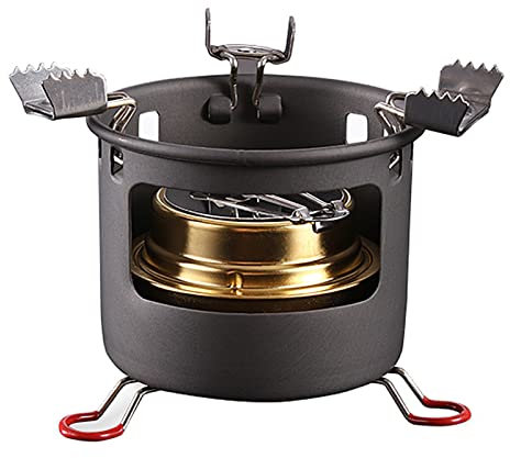 WOkismD Camping Outdoor Spiritus Brenner Camping Herd Ofen Ständer Set