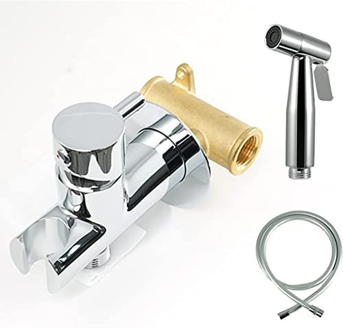 Bidet Handbrause Kalt und Warm für Toilette und Bad - G1/2 Ventil Armaturen WC Adapte Waschen Edelstahl Duschkopf Windel Dusche Tierbad Wasserspar Wand