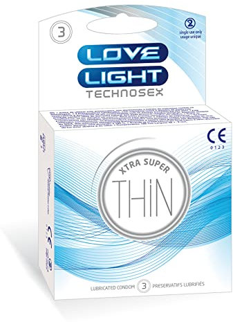 Love Light Xtra Super Thin, ultradünne Kondome mit 0,043mm Wandstärke für maximale Nähe und echtes Gefühl, 1 x 3 Stück