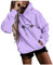 Sweat A Capuche Femme Manches Longues Imprimée Cordon Top Extérieur Travail Tshirt Marque Pas Cher Hauts Casual Doux Blouse Printemps Automne Chemise Polaire Femme Violet M