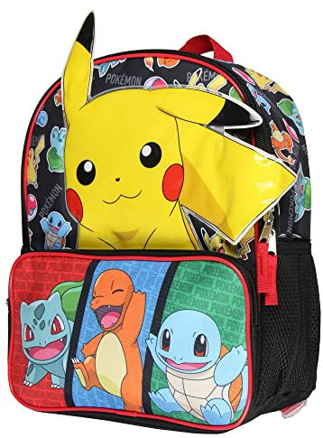 Bioworld Pokemon Rucksack 3D Pikachu Bulbasaur Squirtle Charmander 35,6 cm Kinder Schule Reiserucksack