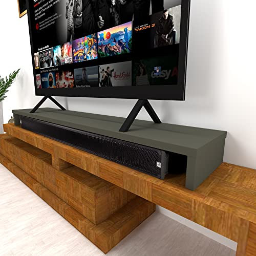 Henor Rehausse TV en Bois Double 180 x 35 x 15 cm Graphite Mat. Supporte +100 kg.