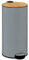 5 five simply smart Poubelle avec couvercle en bambou Gris 30 l