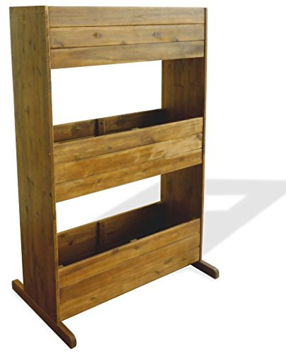 Camerina Lit surélevé de Jardin à 3 Niveaux Bois Massif d'acacia,Bordure Pierre,Kit Gabion,Gabion Jardiniere