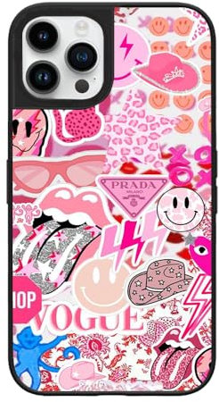 Ehreus Coquette Preppy Pattern Phone Case for iPhone 14 Pro - Slim Shockproof Hard Shell with 5ft Drop Protection, Cute Aesthetic Phone Cover, Gift for Teens and Women