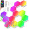 12Pcs Panneau LED Hexagone Murale Lampe, Panneau LED Mural Gaming Sync Avec Musique Smart RGB Ambiance Light, Gaming Setup Neon Deco Appliques pour Salon, Chambre et Salles Gaming (12Pcs)
