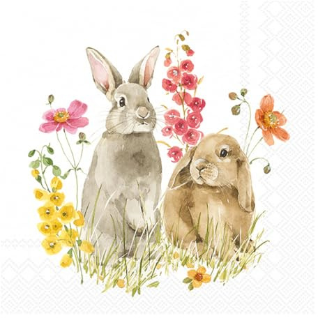 Papierservietten Hop On Spring Osterhasen IHR 33 cm quadratisch 3-lagig Lunch-Servietten