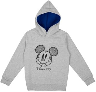 Disney Mickey Mouse Hoodie for Boys - Children's Hoodie Pullover with Hood Sweatshirt Grey, gray, 122-128