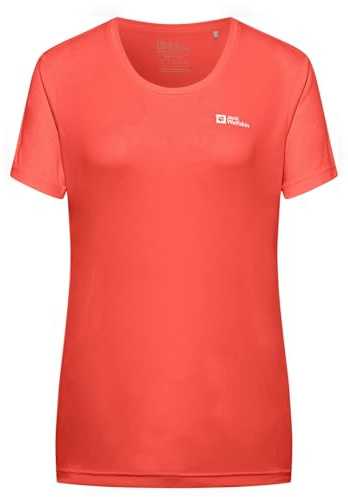 Jack Wolfskin Damen Tech W T-Shirt, Sunset Coral, XXL EU