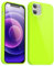 Svanove for iPhone 12 Mini Case Silicone, Glossy Soft Rubber Gel Jelly Cute Protective Plastic Simple Plain Phone Case Cover for Women Girl, Slim Thin Flexible Shockproof TPU, Neon Green Lime