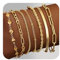 Adramata 7 Chaînes Bracelets Réglables Plaqué Or 14K et Argent - Bracelets Empilables Fantaisie pour Femme