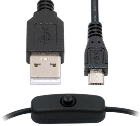 CY Cavo Micro USB 2.0 su cavo tipo A con interruttore on/off Micro 5 poli per DC 5 V lampada da scrivania ventola fotocamera (150 cm)