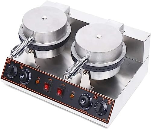 HXLDZOU Cornet de crème glacée électrique antiadhésif, gaufrier à température et durée contrôlées, adapté aux Restaurants, boulangeries, kiosques et familles