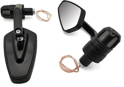 GABFDLZ Lenker Rückspiegel Für Vulcan/S 650cc Z750 Griff Spiegel Mit Blinker FÜHRTE Signal Licht Dekoration Motorrad(Black)