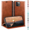 HUOUH für iPhone 12 Pro Max 6.7 Hülle mit RFID Schutzhülle aus Lederhülle Handyhülle,Kartenfach Leder ständer Handy hülle,360 Grad Schutz Cover für Apple 12 Pro Max Klapphülle Wallet Case Hellbraun