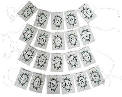 Girlande | Hochzeit | Standesamt | Braut und Bräutigam | deutsch | türkisch | nikah | Liebe | Treue | Mr & Mrs | Glück | Sevgi | Saygi | Huzur (ohne Personalisierung, Girlande (Eukalyptus) - türkisch)