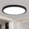 cupgow LED Deckenleuchte Schwarz Rund - Deckenlampe 24W Flurlampe Ø30cm Küchenlampe 6000k Schlafzimmerlampe für Küche Flur Balkon Keller Büro Wohnzimmer