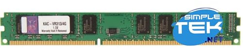 SIMPLETEK - RAM Dimm für Desktop 4GB DDR3 1333MHz Non-ECC Slim Size Erhöht Die Geschwindigkeit des Your PC (Aufbereitet)