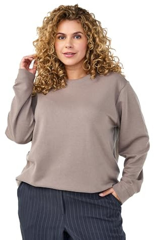 Zizzi Flash by Damen große Größen Sweatshirt Rundhals Größe Gr XXXL Driftwood