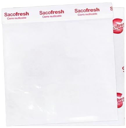 Monouso | 100 Bolsa de Vacío Reutilizable con Cierre Adhesivo Roja 30 × 25 cm | Papel/PE de Conservación | Ideal para Alimentos Frescos