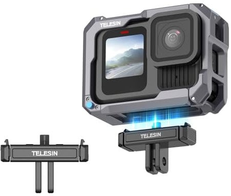 TELESIN Magnetic Adapter Mount for Go Pro Hero 13, Black, Quick Release Adapter with Connector Adapter - Hero13 Accessories, Clip-on Tripod, Vlogging