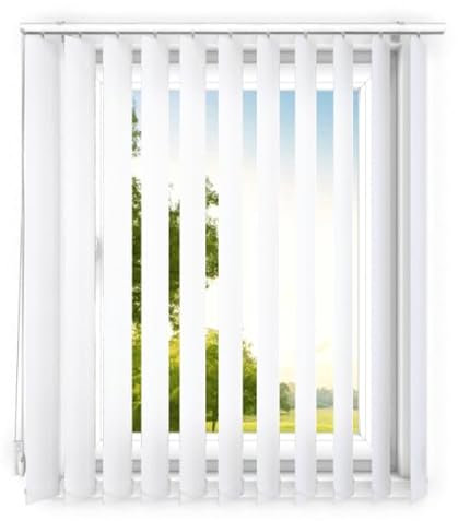 time4blinds - Lamellenvorhang - Vertikaljalousie - Lamellen für Büroarbeitsplätze und für Haus und Wohnung - Vorhang Flächenvorhang Schiebevorhang - 165x200 cm - Klassisch weiß