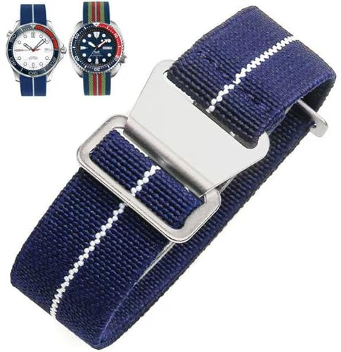 Nizonlaie Uhrenarmband Nylon Elastische Truppen Fallschirmfahrer Militärischer Uhrenarmbänder 18mm 20mm 22mm Haken-und-Schleife Premium gestreiftes Stoff Nylon Ersatz Uhr Armband für Männer Frauen