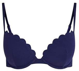 Hunkemöller Vorgeformtes Push-up Bügel-Bikinitop Scallop Cup A - E - Evening Blue - 75D