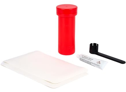 Sportime Reparatur-Set für SUPs | Kompaktes Set für Stand Up Paddle Boards | Wasserdicht verpackt | 1 Set | Schwarz, Orange | Inkl. PVC-Flicken, Kleber, Ventilschlüssel