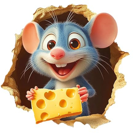 3D Mausloch Wandaufkleber Lustige Realistische 3D Maus-Loch Wandtattoo Aufkleber kreativer Schale und Stick Mauseloch-Abziehbilder Kinderzimmer, Klassenzimmer, Zuhause 14x13.5cm