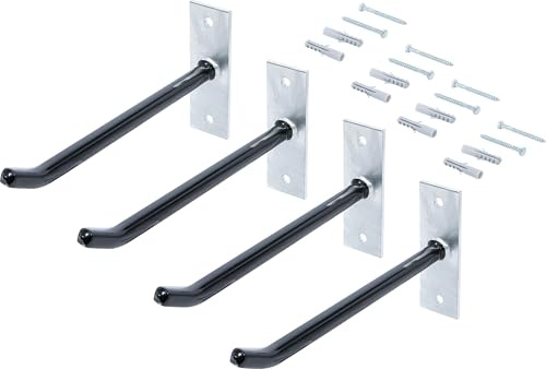 BGS Diy 88304 | Juego de ganchos de pared para llantas | 250 mm | 4 piezas
