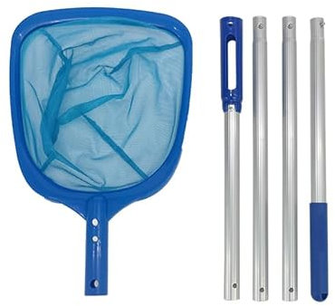 SXYHKJ épuisettes de Surface pour Piscine,Filet de Nettoyage,Pool Net Leaf Skimmer,Épuisette Piscine Fond avec Télescopique Robuste de 152cm pour Bassin (42cmx26cm)