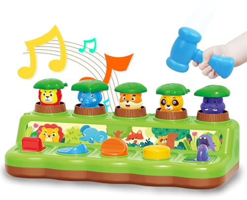 FS Pop Up Toy with Music & Lights, Cause and Effect Toys for 12–18 Month Olds, Educational Baby Toys, Gifts for 1–2 Year Old Boys & Girls