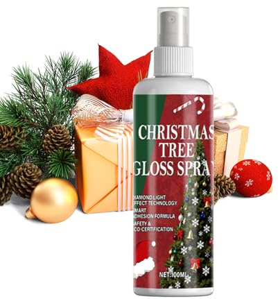 Miyanvuo Spray per Albero di Natale - Forniture per Feste Lucide e di Lunga Durata | Spray Lucido Istantaneo per Albero di Natale da 100ml,per Interni Festivi Casa Ufficio Ghirlande Finestre