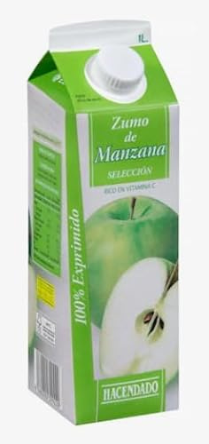 Zumo de Manzana Selección Rico de Vitamina C, Succo di Mela 100% Exprimido, 1 Litro, Senza Grassi, pack 4