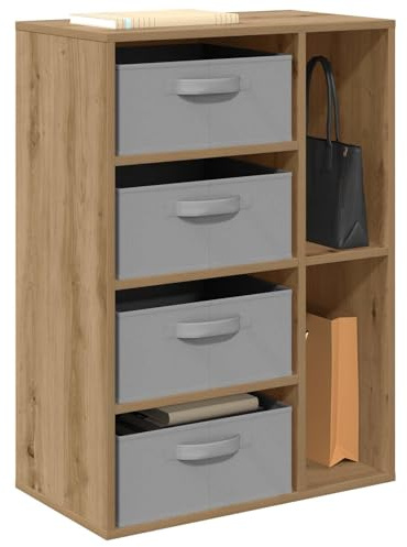 vidaXL Sideboard mit Schubladen Artisan-Eiche 60 x 33,5 x 84 cm, Moderner Wohnzimmerschrank, freistehende Bücherregale, vielseitige Sideboard-Möbel, Holz-Organizer