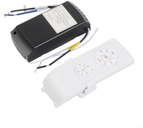 Kit telecomando senza fili per ventilatore a soffitto, interruttore luci con timer, ricevitore regolabile per illuminazione domestica, facile da installare, bianco