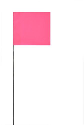 Swanson FPG15100 2-Inch by 3-Inch Marking Flags with 15-Inch Wire Staffs, Pink 100-Pack