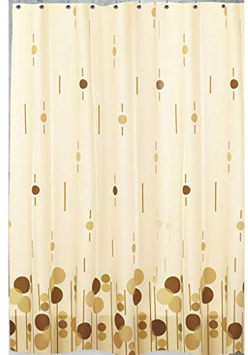Ekershop Textil DUSCHVORHANG 120x200cm EINTEILIG Farbe Hell & Dunkel Braun, Beige inkl. Ringe
