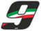 4R Quattroerre.it - 13169 - Numero Gara 9 Adesivo per Moto, Bianco, 6,5 x 8,5 cm