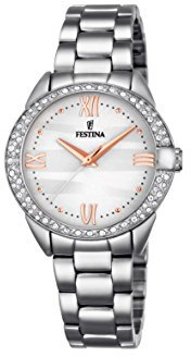 Festina Damen Analog Quarz Uhr mit Edelstahl Armband F16919/1