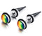 JewelryWe Schmuck Herren Damen Ohrringe, Regenbogen Homosexuell LGBT Gay & Lesbian Pride Ohrstecker, Edelstahl, Silber Schwarz Mehrfarbig