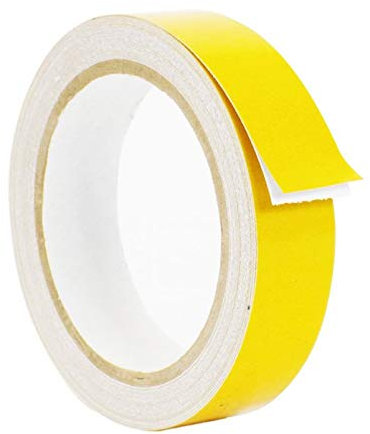 Reemky 10mm x 10m Reflexionsband - Band mit hoher Sichtbarkeit | Premium-Hochleistungs-Retroreflexionsfilm für den Außenbereich, Auto, Warnweste, Dachgeländer, Camper-Treppe, Auffahrt (Gelb)