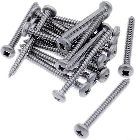 No.10 x 2.5 (4.8mm x 60mm) Pozi Pan Self-Tapping Screw - Stainless Steel (A2) (Pack of 20)