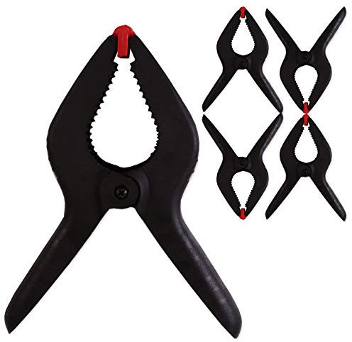 5X Jumbo 9 Plastic Spring Clamps with Swivel Anvils, Craft/DIY Glue Setting Woodwork Holder Grips