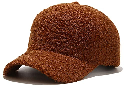 Avilego Winter-Baseballkappe für Damen, Lammwolle, einfarbig, warme Baseballkappe für Outdoor-Reisen