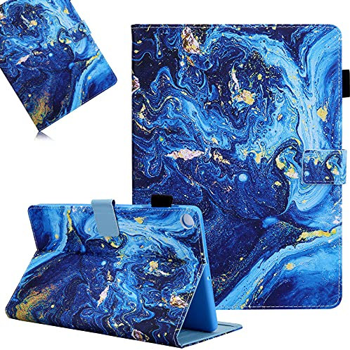Hülle für Samsung Galaxy Tab A8 10,5 Zoll 2021 (SM-X200 / X205), LCHDA Gemalt PU Ledertasche Dünn Leicht Smart Cover Folio Klapp Ständer Magnetisch Schutzhülle mit Auto Schlaf/Wachen - Blau Galaxis