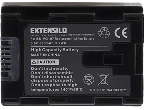 EXTENSILO Akku kompatibel mit JVC GZ-MG980 | GZ-MG980-A, GZ-MG750U, GZ-MG760, GZ-MG750RU, GZ-MG750RUC Kamera (890 mAh, 3,6 V, Li-Ion)