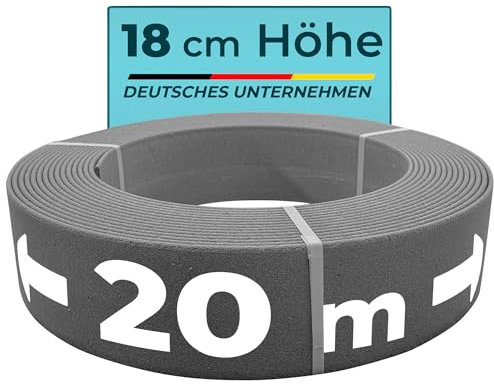 Black Forest Pond Shop - Teichrandband 18cm 20m Rolle PondEdge Teichband stabile Rasenkante Kunststoff Beeteinfassung Kapillarsperre 20m x 18cm